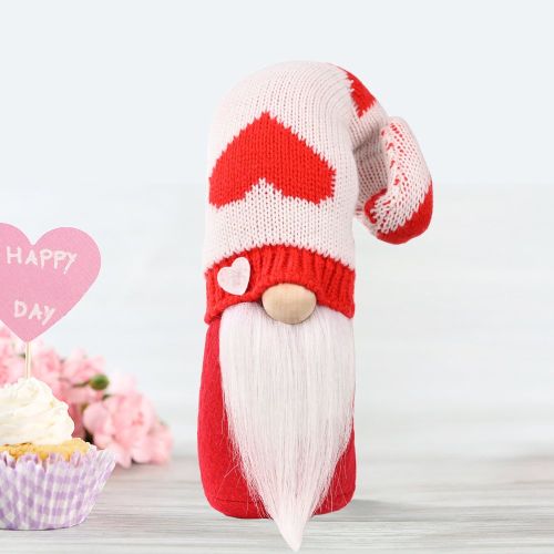 Red Heart Knitted Faceless Baby Doll Toy