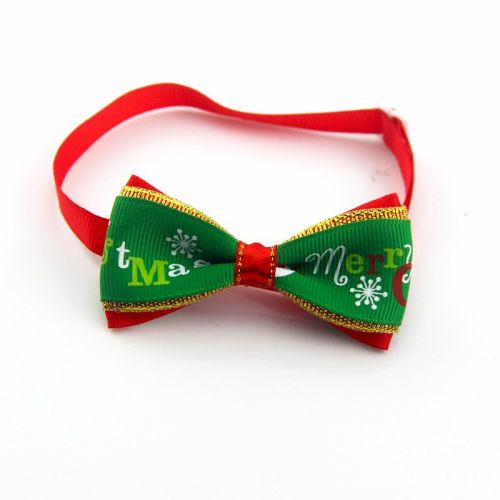 New Year Red And Green Christmas Series Pet Tie Bow Handcraft Jewelry Collar Dogs And Cats Bow Tie