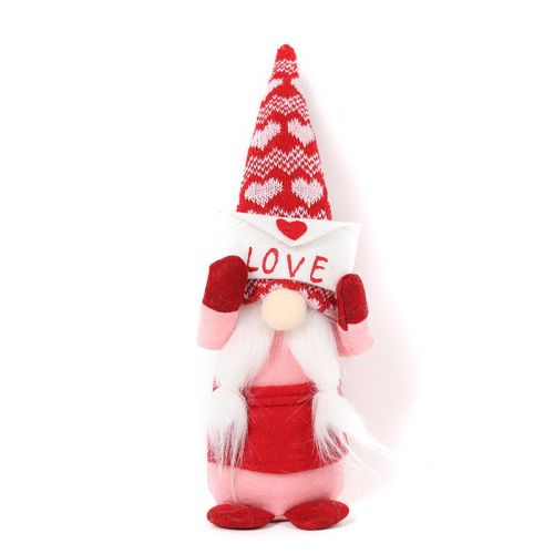 Valentine's Day Decorations Red Knitted Hat Doll