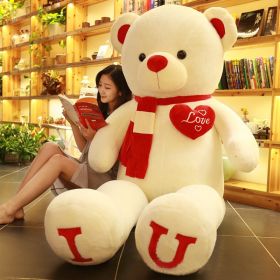 Large Plush Toy Teddy Bear Birthday Gift (Option: Red Scarf IU-Total length 80cm)