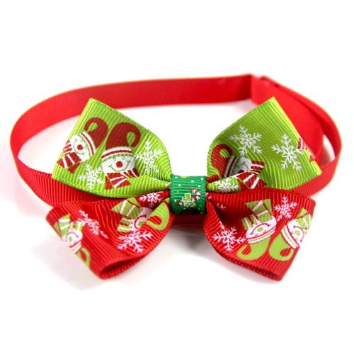 New Year Red And Green Christmas Series Pet Tie Bow Handcraft Jewelry Collar Dogs And Cats Bow Tie